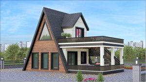 Kepez Kızıllı Çamlıca Loftlu Hafif Çelik Üçgen Ev | Antalya Güneş Çelik Yapı - Galeri Resmi