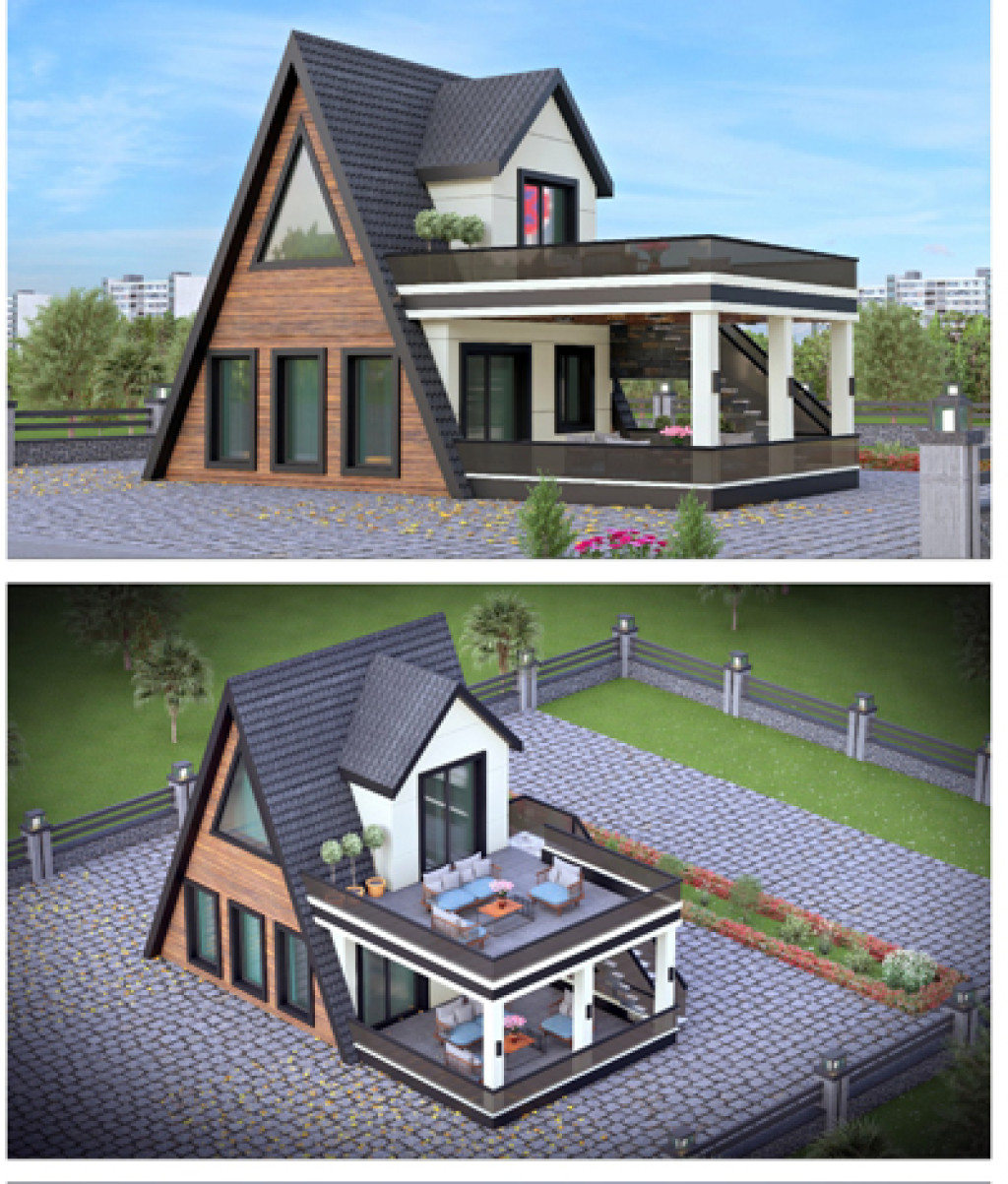 Kepez Kızıllı Çamlıca Loftlu Hafif Çelik Üçgen Ev | Antalya Güneş Çelik Yapı